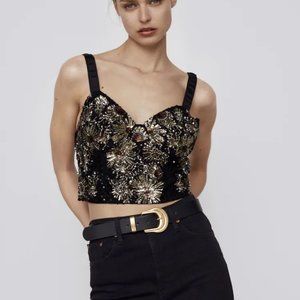 COPY - Zara PEARL SEQUIN BUSTIER